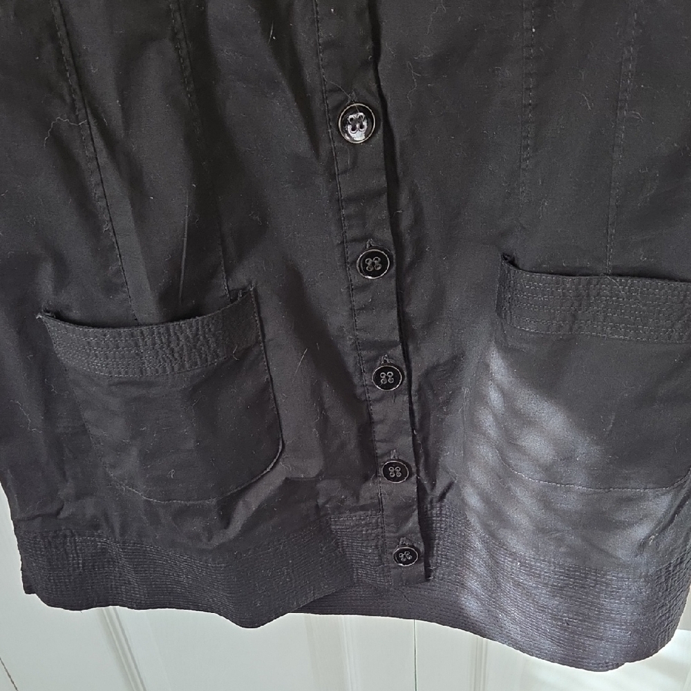Casual Black Button-Down Juniors Mini Dress - Picture 3 of 8